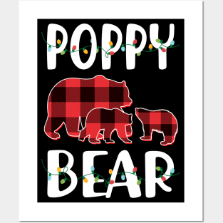 Poppy Bear Red Plaid Christmas Pajama Matching Family Gift Posters and Art